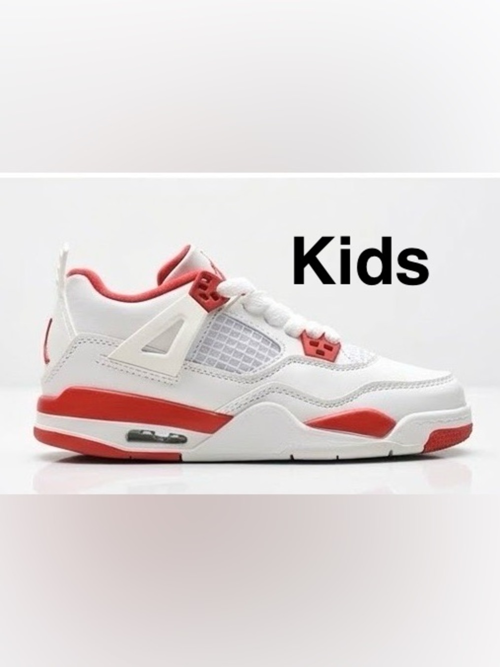Jordan Kids White and Red Low-Top Sneakers